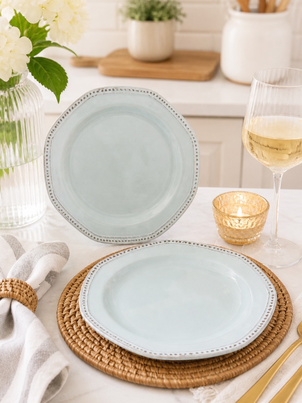 Octennial Collection Set of 2 pcs Salat Plates Blue